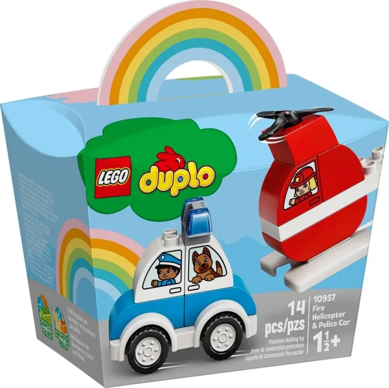 Lego Duplo Fire Helicopter Police Car 10957